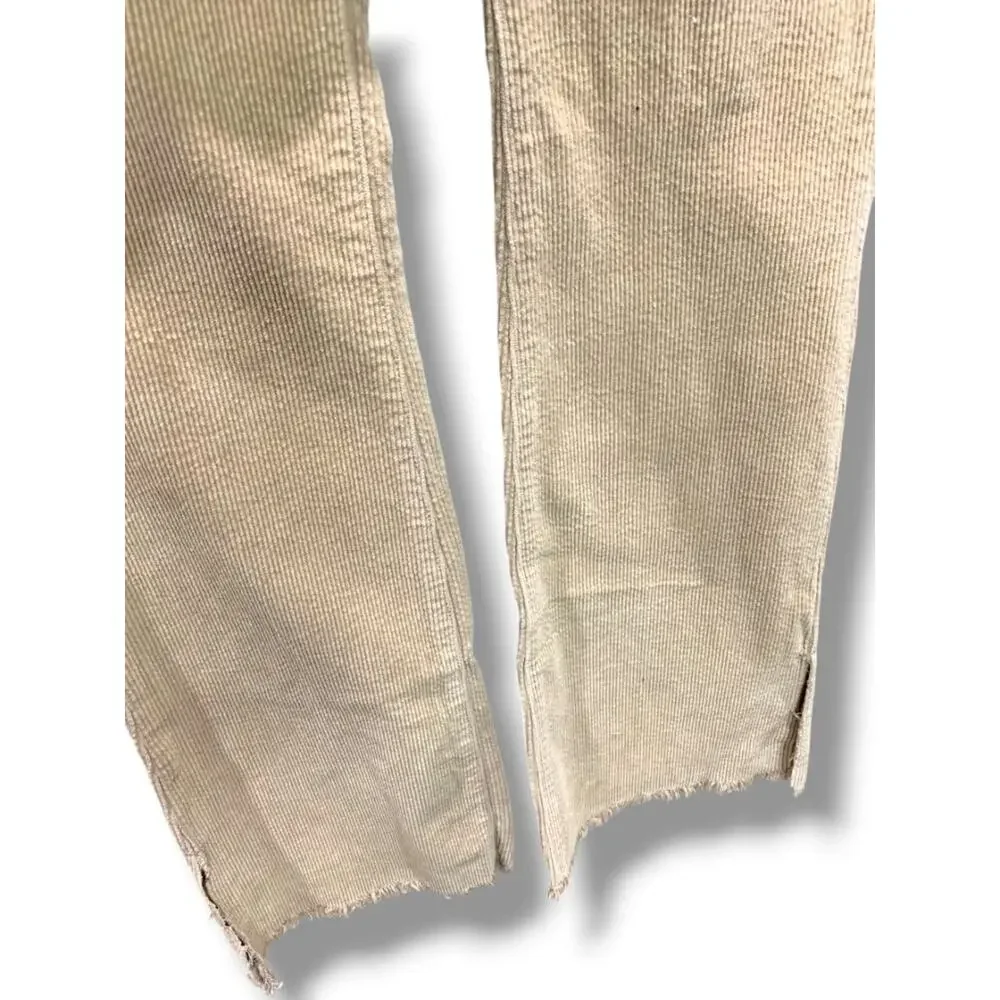 Size 25 PacSun Womens Tan Corduroy Low Rise Boot Cut Pants Stretch